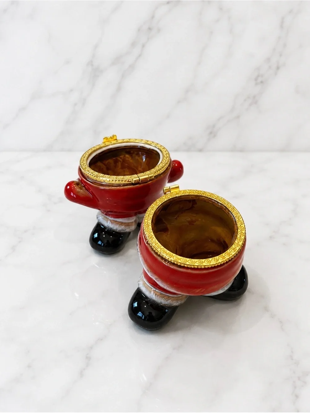 Ceramic Santa Claus Hinged Jewelry Box